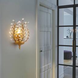 NIVOR 1 light Crystal Steel Flush Mounted Sconce Vanity Wall Lamp Gold in Metallic Gold - thumbnail 5