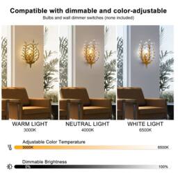 NIVOR 1 light Crystal Steel Flush Mounted Sconce Vanity Wall Lamp Gold in Metallic Gold - thumbnail 3