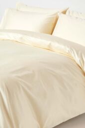 Homescapes Egyptian Cotton Duvet Cover with Pillowcase 1000 TC in Cream - Size: King - thumbnail 2