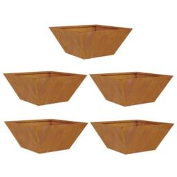 Berkfield Home Modern Garden Bowl Planters 5 pcs 35x35x15 cm Weathering Steel - Size: 35 x 35 x 15 cm - thumbnail 5