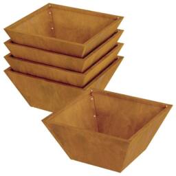 Berkfield Home Modern Garden Bowl Planters 5 pcs 35x35x15 cm Weathering Steel - Size: 35 x 35 x 15 cm - thumbnail 3