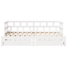 Berkfield Home Versatile Daybed with Trundle & Drawers Frame White 90x190 cm Single - thumbnail 4
