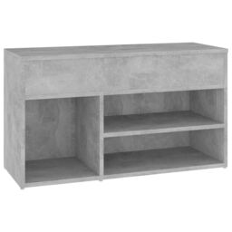 Berkfield Home Shoe Bench Concrete Grey 80x30x45 cm Engineered Wood - Size: 80 x 30 x 45 cm - thumbnail 2