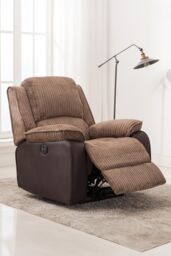 More4Homes Postana Jumbo Cord Electric Recliner in Brown - thumbnail 1