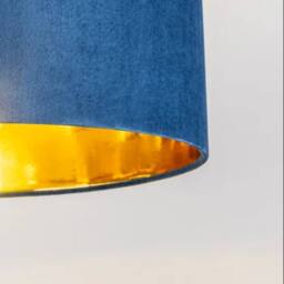 CGC Lighting Kyra Brushed Nickel Angled Floor Lamp with Large 45cm Velvet Lampshade in Navy - thumbnail 5