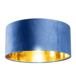 CGC Lighting Kyra Brushed Nickel Angled Floor Lamp with Large 45cm Velvet Lampshade in Navy - thumbnail 4