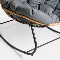 OHS Bali Garden Rocking Chair Outdoor Metal Frame Chairs with Cushion in Grey - thumbnail 7