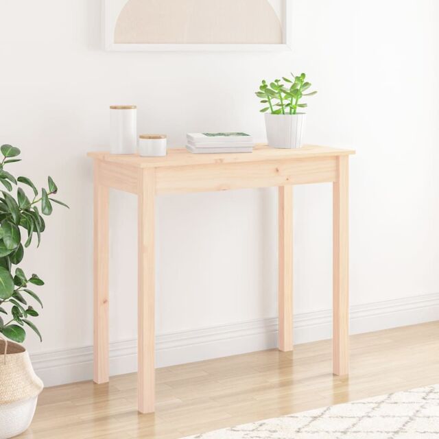 Berkfield Home Console Table 80x40x75 cm Solid Wood Pine in Brown - Size: 80 x 40 x 75 cm - image 1