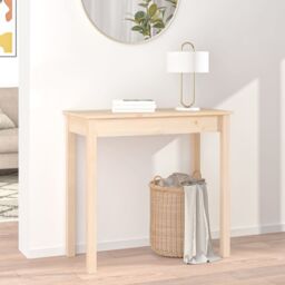Berkfield Home Console Table 80x40x75 cm Solid Wood Pine in Brown - Size: 80 x 40 x 75 cm - thumbnail 3