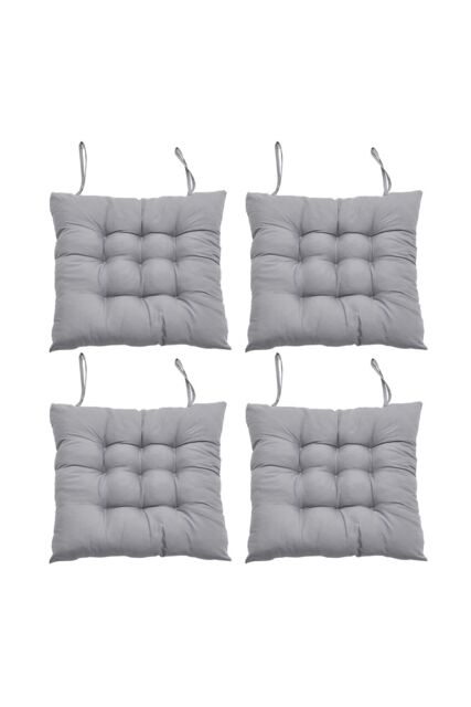 Living and Home 4Pcs Soft Thicken Tatami Seat Cushion in Grey - image 1