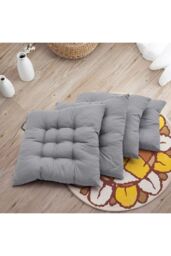 Living and Home 4Pcs Soft Thicken Tatami Seat Cushion in Grey - thumbnail 5