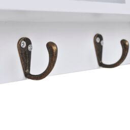Berkfield Home Wall Cabinet for Keys & Jewelery with Doors & Hooks in White - thumbnail 5