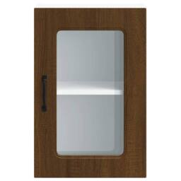Berkfield Home Kitchen Wall Cabinet with Glass Door Kalmar Brown Oak Engineered Wood - thumbnail 6