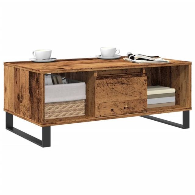 Berkfield Home Durable Coffee Table Old Wood 90x50x36.5 cm Engineered Wood in Brown - image 1