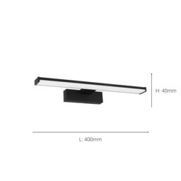 Eglo Pandella 1 Plastic Integrated LED IP44 Bathroom Mirror Wall Light in Black - thumbnail 3