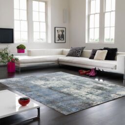 The Rug Shop UK Blue Handmade Abstract Viscose Luxurious Easy To Clean Navy Area Rug - Size: 120 cm x 170 cm - thumbnail 1