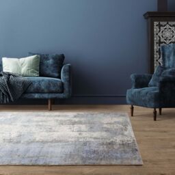 The Rug Shop UK Blue Handmade Abstract Viscose Luxurious Easy To Clean Navy Area Rug - Size: 120 cm x 170 cm - thumbnail 2