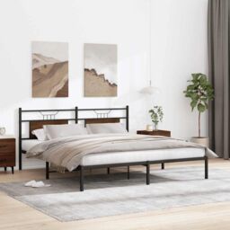 Berkfield Home Bed Frame without Mattress Brown Oak 160x200 cm Engineered Wood - thumbnail 5