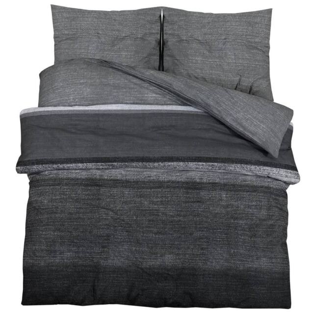 Berkfield Home Duvet Cover Set Dark Grey 260x220 cm Cotton - image 1