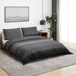 Berkfield Home Duvet Cover Set Dark Grey 260x220 cm Cotton - thumbnail 2