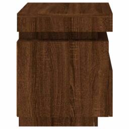 Berkfield Home Bedside Cabinet with LED Lights Brown Oak 40x39x48.5 cm - thumbnail 8