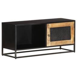 Berkfield Home TV Cabinet 90x30x40 cm Rough Mango Wood in Brown - Size: 90 x 30 x 40 cm - thumbnail 7