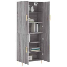 Berkfield Home Highboard Grey Sonoma 69.5x34x180 cm Engineered Wood - thumbnail 1
