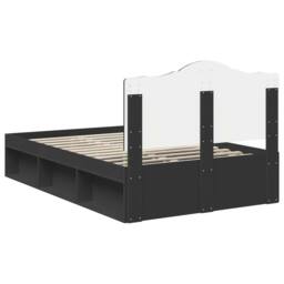 Berkfield Home Bed Frame with Headboard Black 120 x 200 cm Solid Pine Wood - thumbnail 9