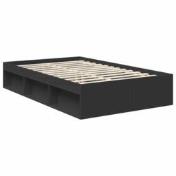 Berkfield Home Bed Frame with Headboard Black 120 x 200 cm Solid Pine Wood - thumbnail 5
