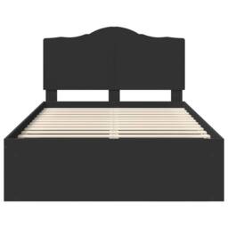 Berkfield Home Bed Frame with Headboard Black 120 x 200 cm Solid Pine Wood - thumbnail 7