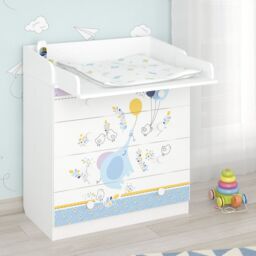 Shefa Line 800 Kids Changing Dresser Elephant With Balloon White (2 boxes) - Size: 1 Pack - thumbnail 1
