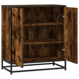 Berkfield Home Sideboard Smoked Oak 68x35x76 cm Engineered Wood & Metal in Brown - Size: 68 x 35 x 76 cm - thumbnail 5