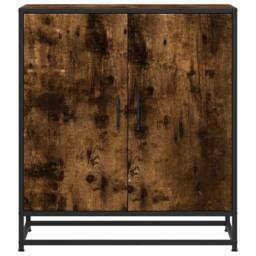 Berkfield Home Sideboard Smoked Oak 68x35x76 cm Engineered Wood & Metal in Brown - Size: 68 x 35 x 76 cm - thumbnail 4