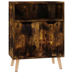 Berkfield Home Sideboard Smoked Oak 60x30x72 cm Engineered Wood in Brown - Size: 60 x 30 x 72 cm - thumbnail 2