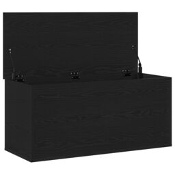 Berkfield Home Storage Box with Lid Black Oak 100x42x46 cm Engineered Wood - Size: 100 x 42 x 46 cm - thumbnail 5