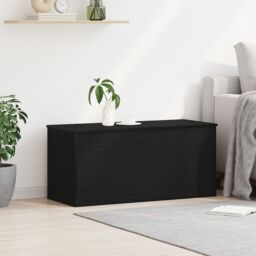 Berkfield Home Storage Box with Lid Black Oak 100x42x46 cm Engineered Wood - Size: 100 x 42 x 46 cm - thumbnail 4