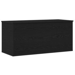 Berkfield Home Storage Box with Lid Black Oak 100x42x46 cm Engineered Wood - Size: 100 x 42 x 46 cm - thumbnail 2