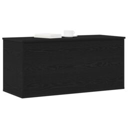 Berkfield Home Storage Box with Lid Black Oak 100x42x46 cm Engineered Wood - Size: 100 x 42 x 46 cm - thumbnail 3
