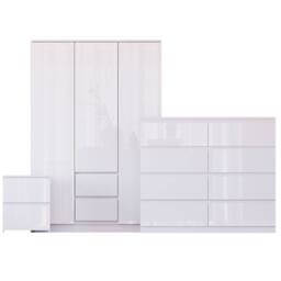HD Designs Vida Designs Glinton 3 Piece Bedroom Set (2 Drawer Bedside Chest, 8 in White - thumbnail 2