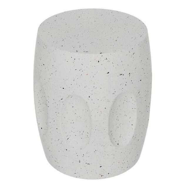 VOGREX Lightweight Drum Concrete Garden Stool, Side Table in Grey - image 1