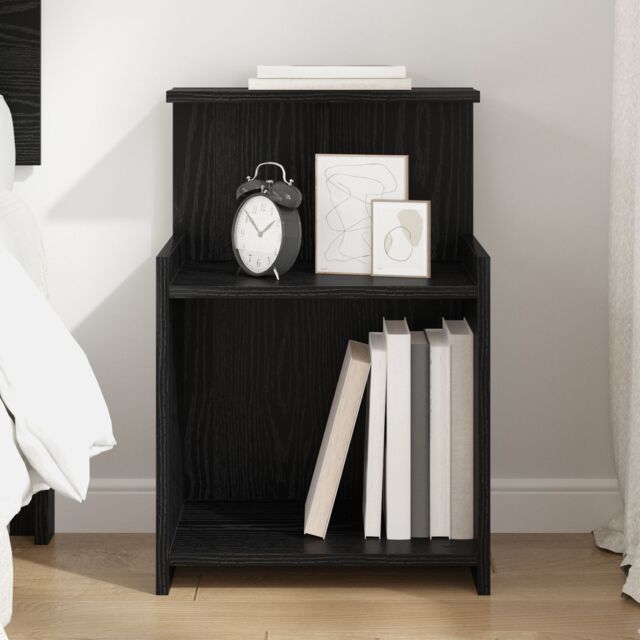 Berkfield Home Bedside Cabinet in Black Oak - 40 x 35 x 60 cm - Engineered Wood - image 1