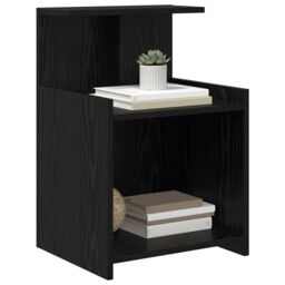 Berkfield Home Bedside Cabinet in Black Oak - 40 x 35 x 60 cm - Engineered Wood - thumbnail 3
