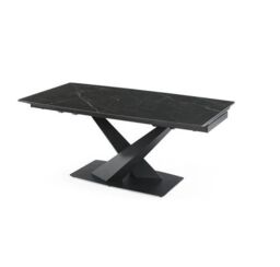 Interior Emporium Ltd IE Nordic Rock Extendable Ceramic Dining Table (Black) - with 4 Static Chairs (Black, Grey, Green, Teel) in Black - thumbnail 1