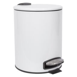 Harbour Housewares Round Bathroom Pedal Bin in White