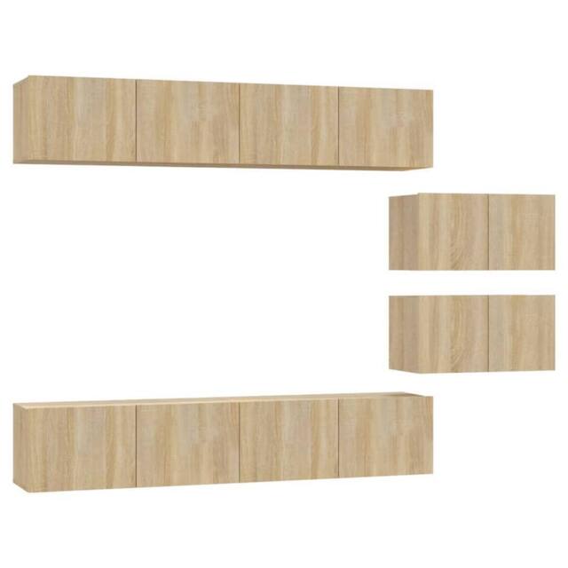 Berkfield Home 4 Piece TV Cabinet Set Sonoma Oak Engineered Wood in Light Brown - image 1
