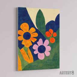 "Artery8 Matisse Inspired Abstract Flowers Canvas Wall Art Print - Size: W18"" x H24""" - thumbnail 2