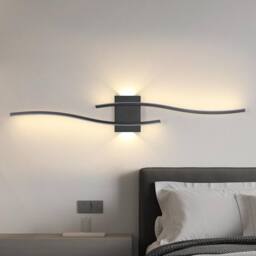 Goeco LED Indoor Wall Light 27W for Bedroom Study Living Room 3000K 89cm in Black - thumbnail 1
