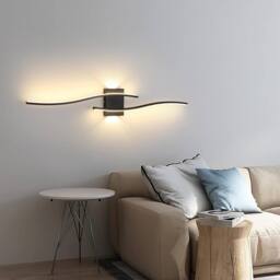 Goeco LED Indoor Wall Light 27W for Bedroom Study Living Room 3000K 89cm in Black - thumbnail 6