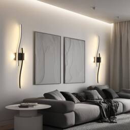 Goeco LED Indoor Wall Light 27W for Bedroom Study Living Room 3000K 89cm in Black - thumbnail 4