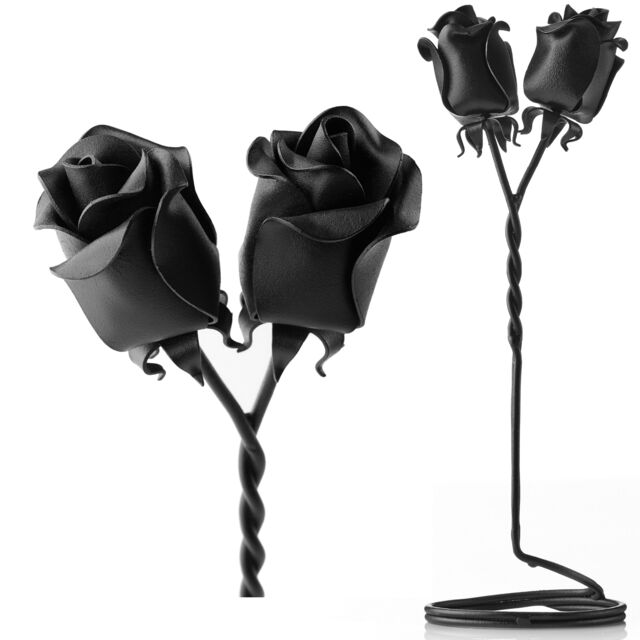 Novecrafto Free Standing Iron Roses - Intertwined Together Forever, Handmade Gift in Black - image 1